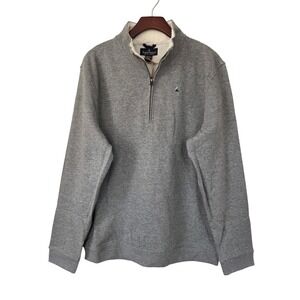 Tailor Vintage Quarter Zip Sherpa Collar Pullover Mens L Grey Heather NEW $118